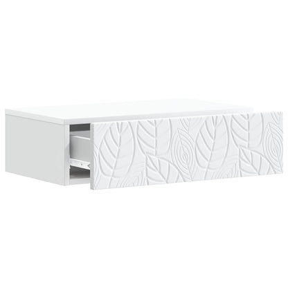 vidaXL Wall-Mounted Side Table White 87.5 x 34.5 x 17 cm