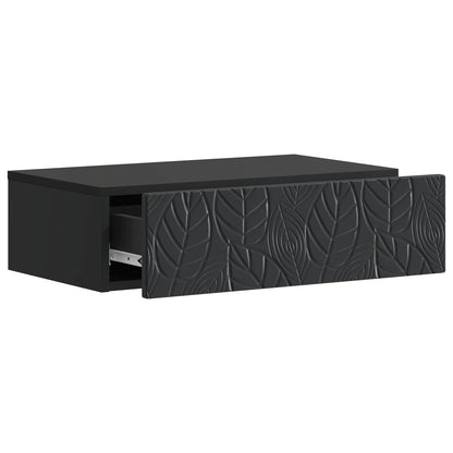 vidaXL Wall-Mounted Side Table Black 87.5 x 34.5 x 17 cm