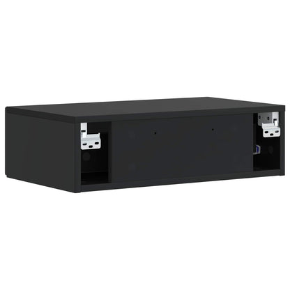 vidaXL Wall-Mounted Side Table Black 87.5 x 34.5 x 17 cm