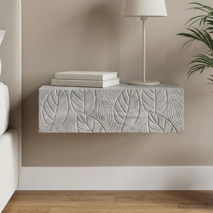 vidaXL Wall-Mounted Side Table Concrete Grey 87.5 x 34.5 x 17 cm
