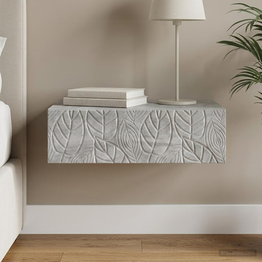 vidaXL Wall-Mounted Side Table Concrete Grey 87.5 x 34.5 x 17 cm