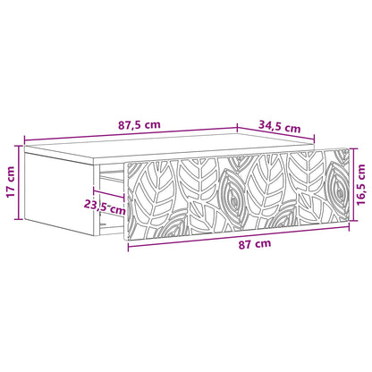 vidaXL Wall-Mounted Side Table 87.5 x 34.5 x 17 cm Engineered Wood