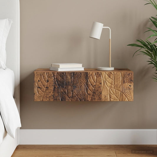 vidaXL Wall-Mounted Side Table Old Wood 87.5 x 34.5 x 17 cm