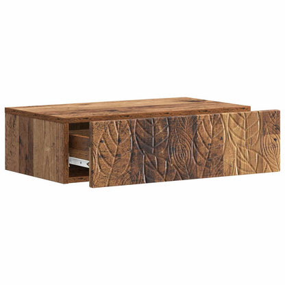 vidaXL Wall-Mounted Side Table Old Wood 87.5 x 34.5 x 17 cm