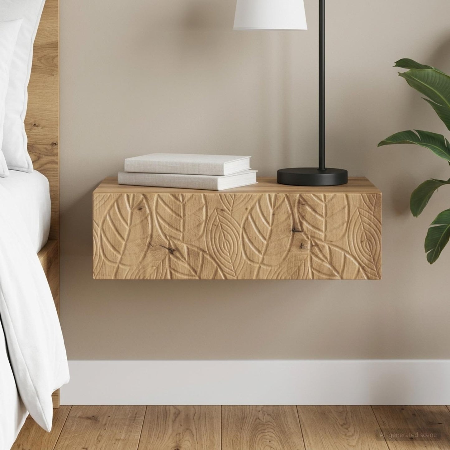 vidaXL Wall-Mounted Side Table Artisan Oak 87.5 x 34.5 x 17 cm