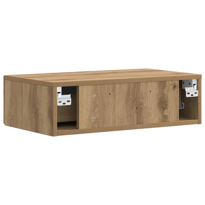 vidaXL Wall-Mounted Side Table Artisan Oak 87.5 x 34.5 x 17 cm