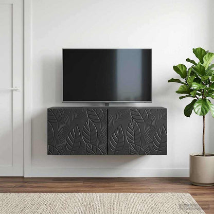 vidaXL Wall-Mounted TV Cabinet 59.5 x 41 x 30 cm Black Engineered Wood