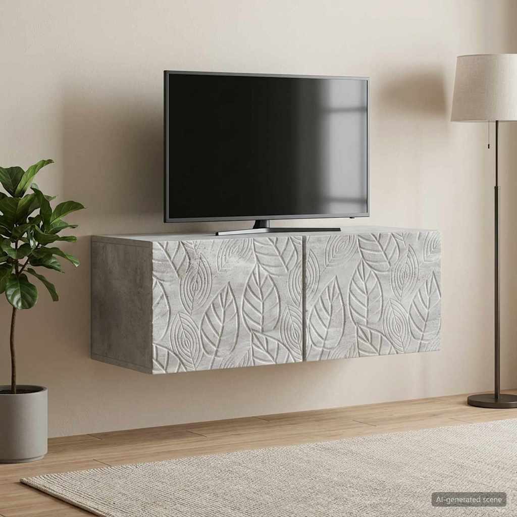vidaXL Wall-Mounted TV Cabinet 59.5 x 41 x 30 cm Concrete Grey