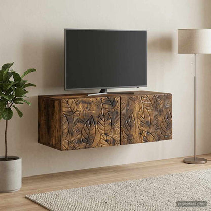 vidaXL Wall-Mounted TV Cabinet 59.5 x 41 x 30 cm Smoked Oak