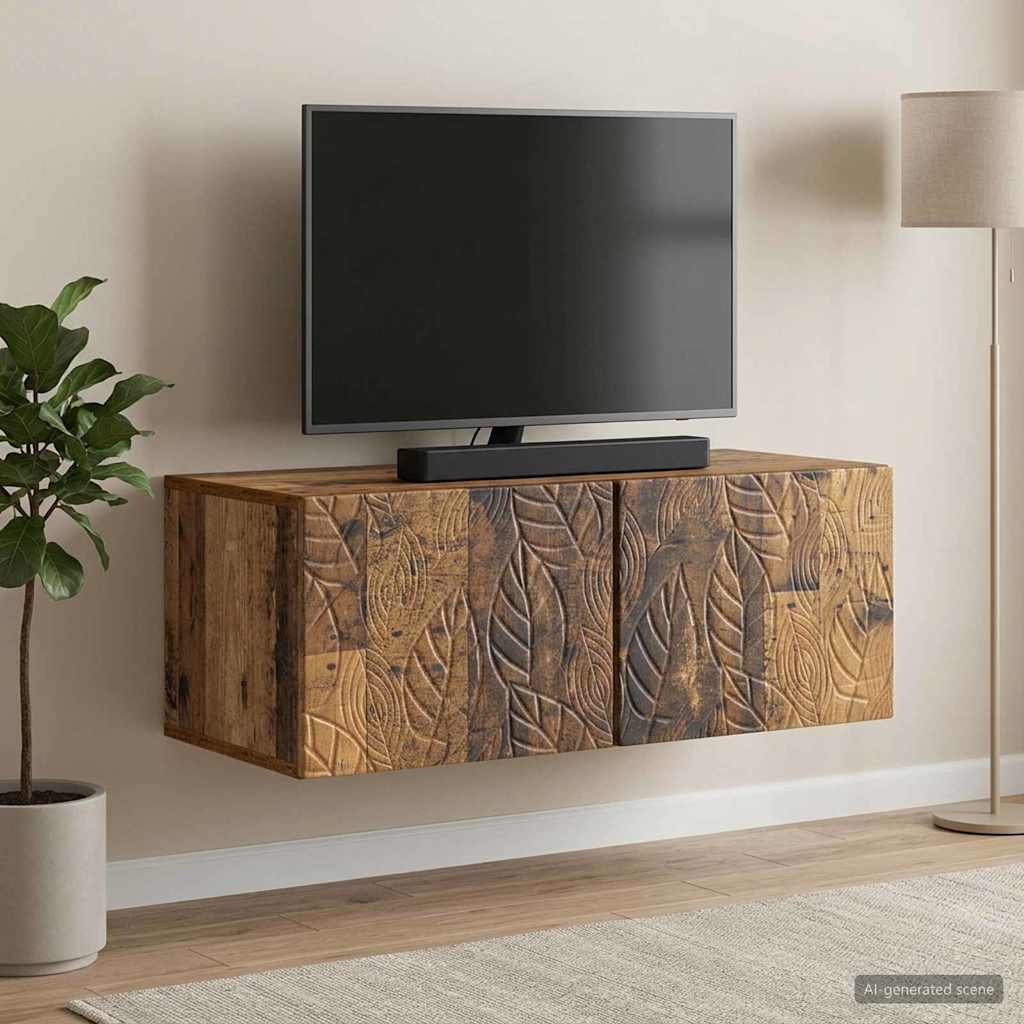 vidaXL Wall-Mounted TV Cabinet 59.5 x 41 x 30 cm Old Wood