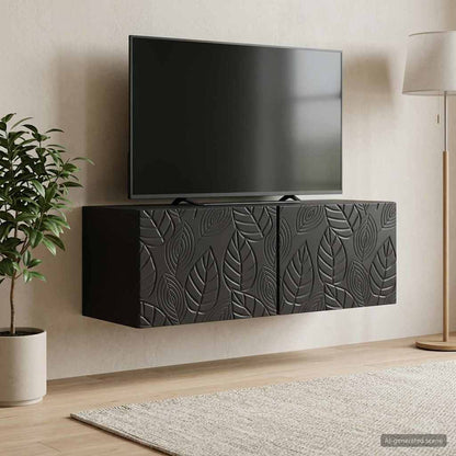 vidaXL Wall-Mounted TV Cabinet 78.5 x 41 x 30 cm Black Engineered Wood