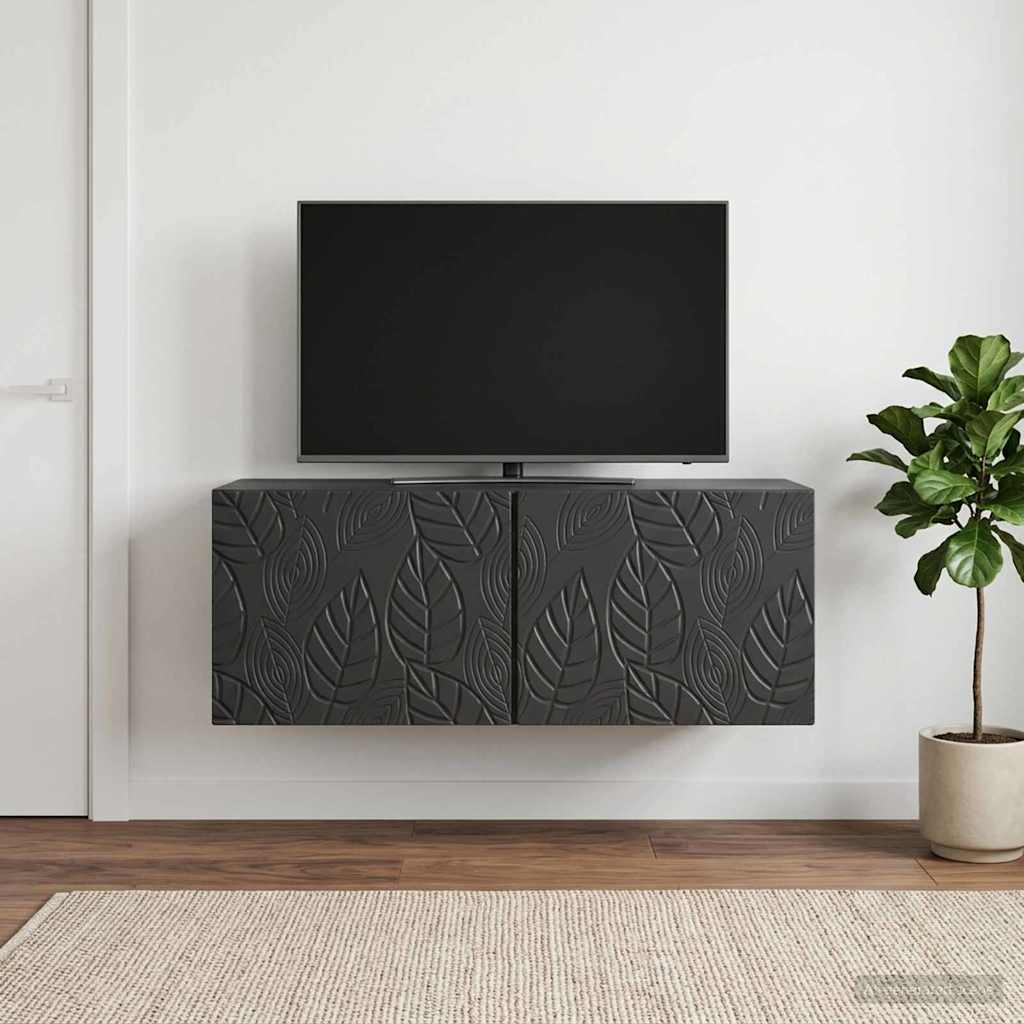 vidaXL Wall-Mounted TV Cabinet 78.5 x 41 x 30 cm Black Engineered Wood