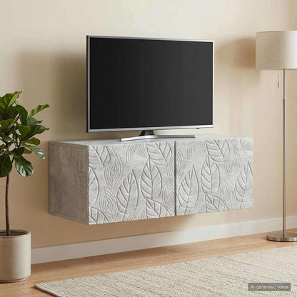 vidaXL Wall-Mounted TV Cabinet 78.5 x 41 x 30 cm Concrete Grey