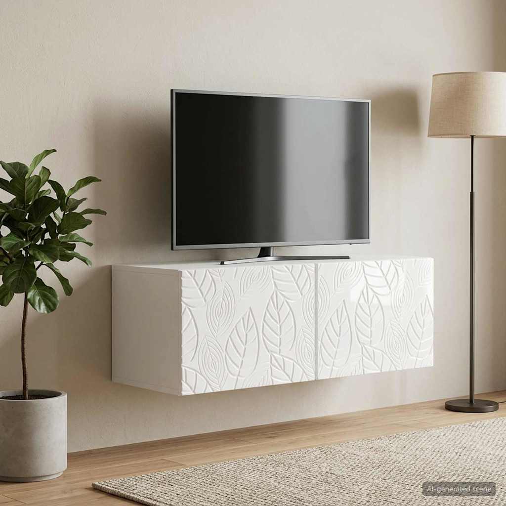vidaXL Wall-Mounted TV Cabinet 78.5 x 41 x 30 cm High Gloss White