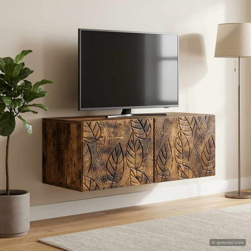 vidaXL Wall-Mounted TV Cabinet 78.5 x 41 x 30 cm Smoked Oak