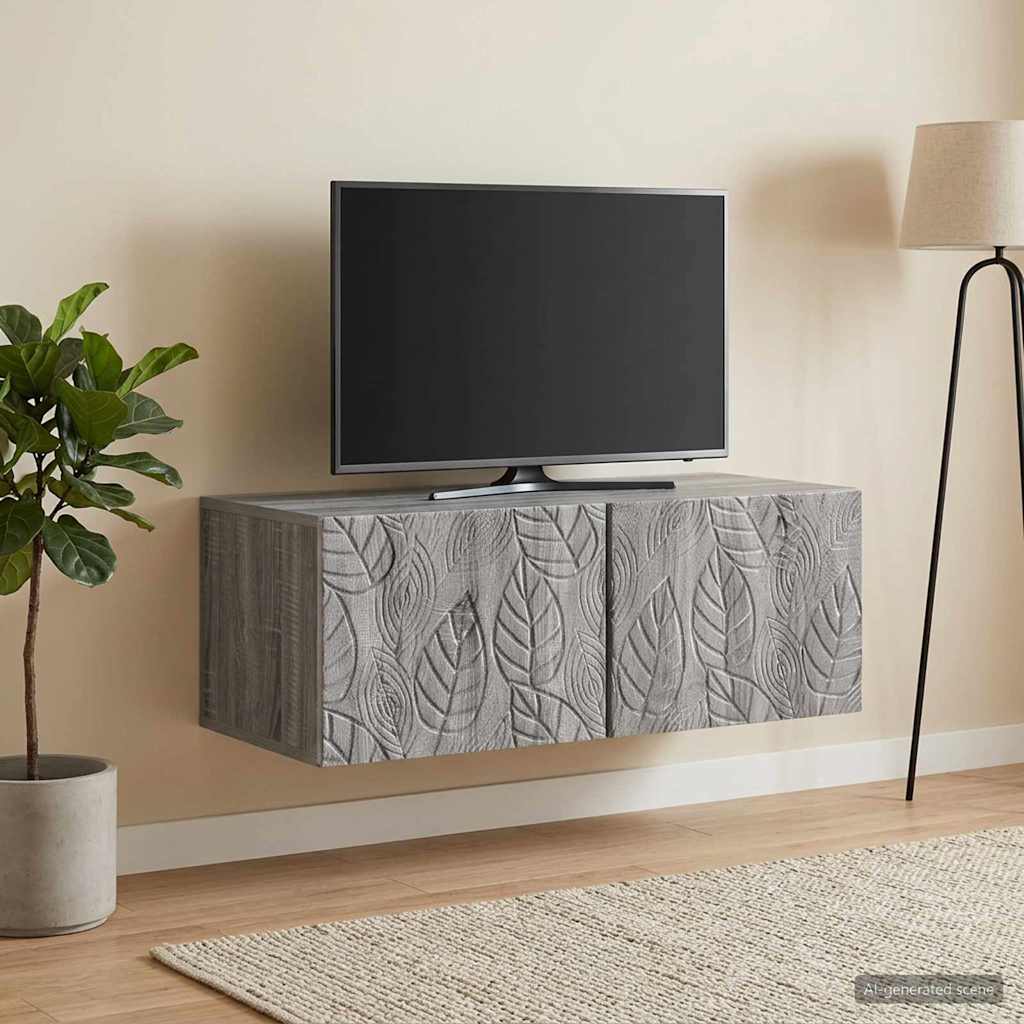 vidaXL Wall-Mounted TV Cabinet 78.5 x 41 x 30 cm Grey Sonoma