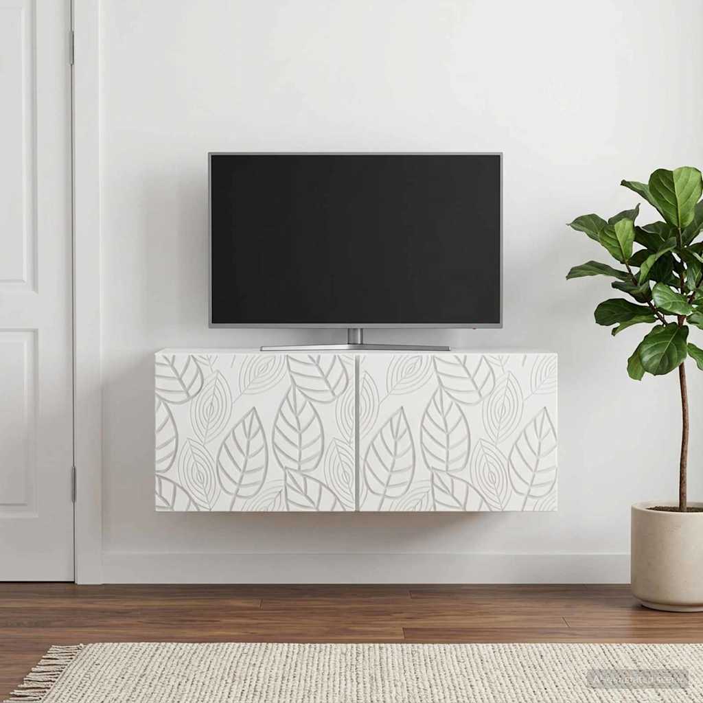 vidaXL Wall-Mounted TV Cabinet 98 x 41 x 30 cm White Engineered Wood