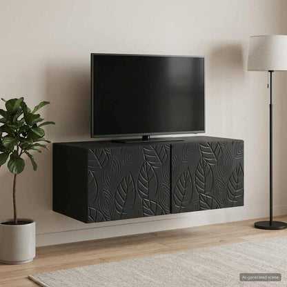 vidaXL Wall-Mounted TV Cabinet 98 x 41 x 30 cm Black Engineered Wood
