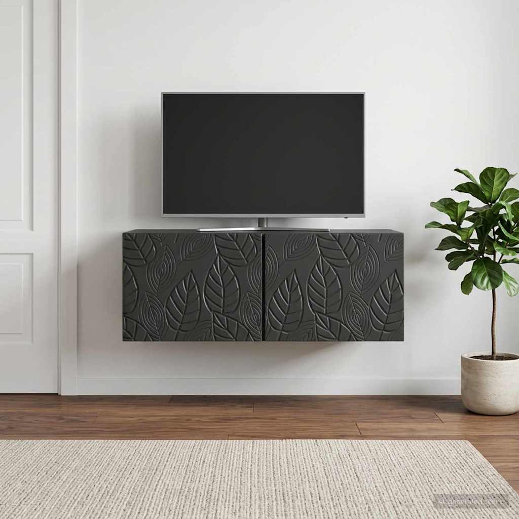 vidaXL Wall-Mounted TV Cabinet 98 x 41 x 30 cm Black Engineered Wood
