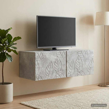 vidaXL Wall-Mounted TV Cabinet 98 x 41 x 30 cm Concrete Grey