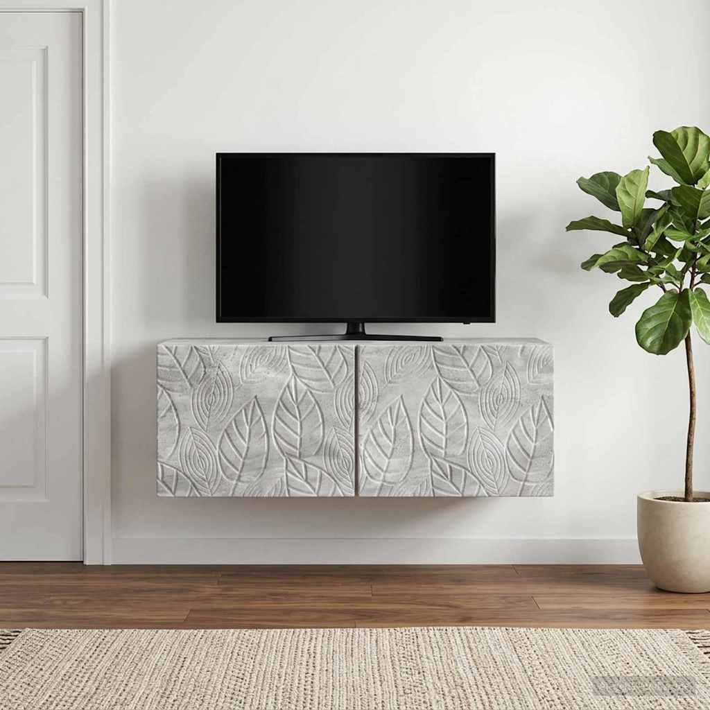 vidaXL Wall-Mounted TV Cabinet 98 x 41 x 30 cm Concrete Grey