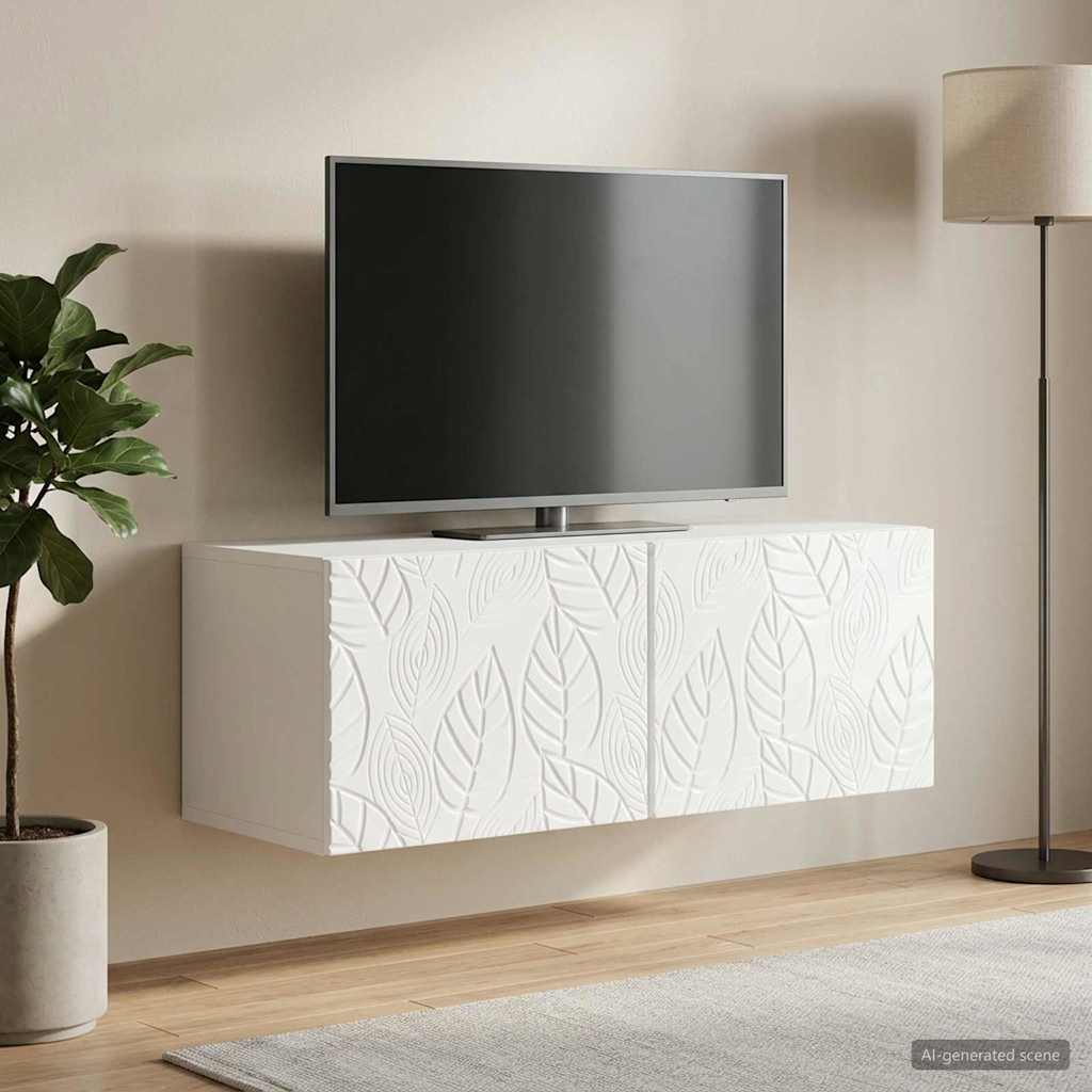 vidaXL Wall-Mounted TV Cabinet 98 x 41 x 30 cm High Gloss White