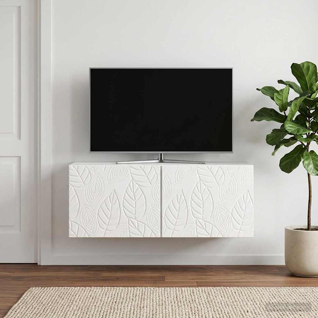 vidaXL Wall-Mounted TV Cabinet 98 x 41 x 30 cm High Gloss White