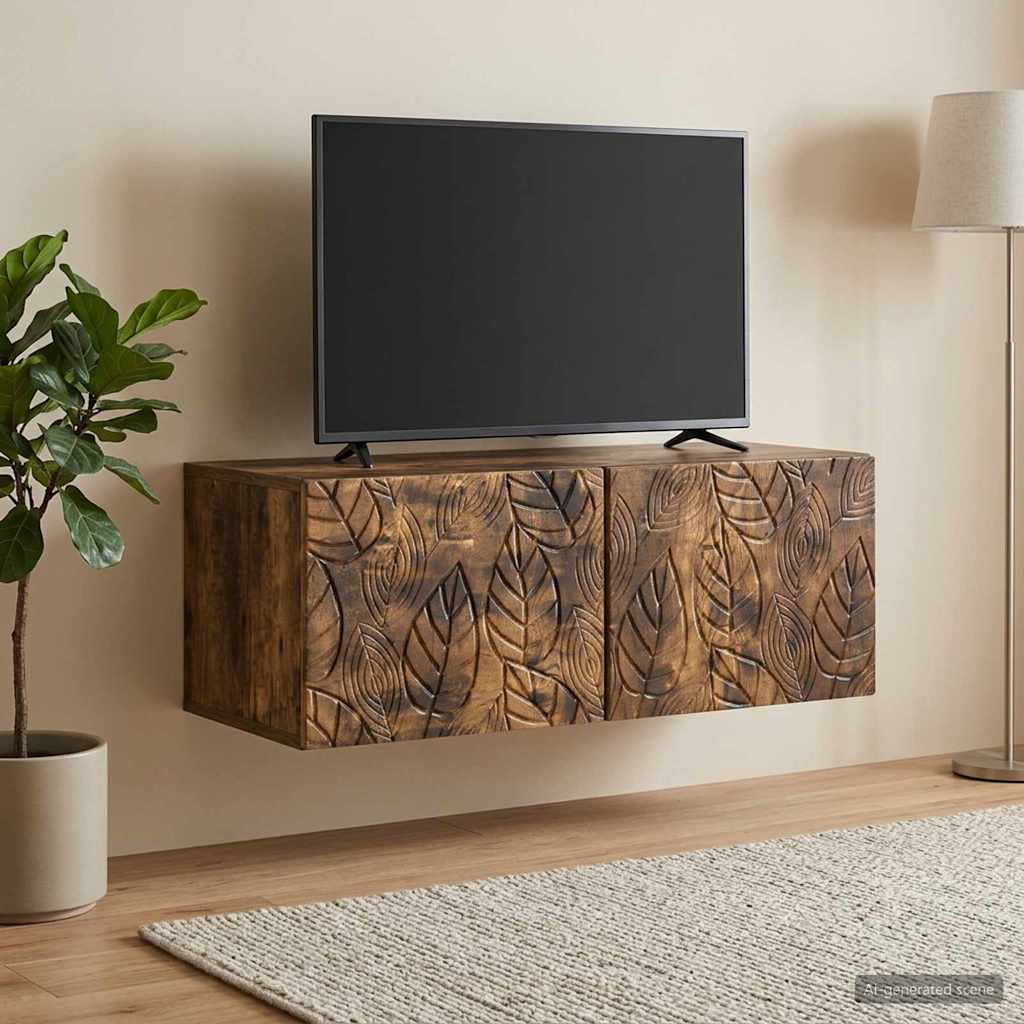 vidaXL Wall-Mounted TV Cabinet 98 x 41 x 30 cm Smoked Oak