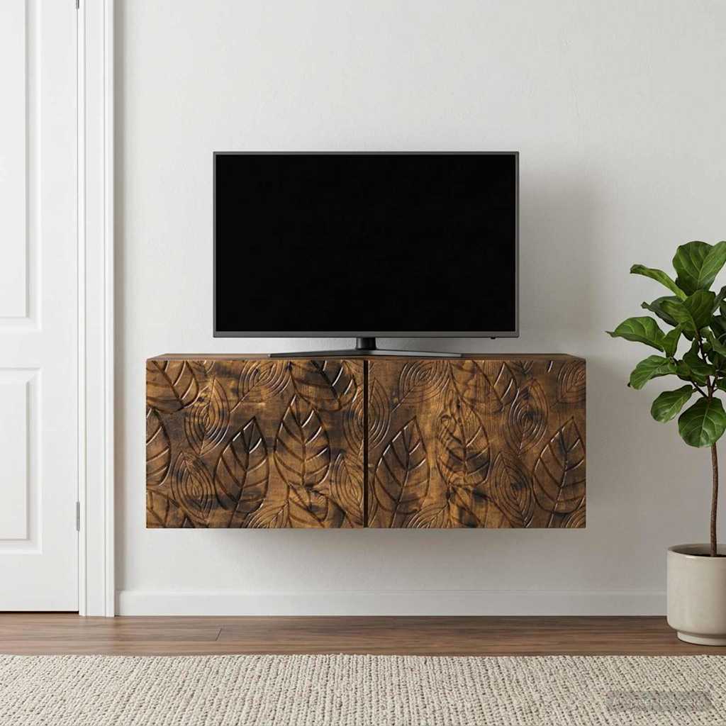 vidaXL Wall-Mounted TV Cabinet 98 x 41 x 30 cm Smoked Oak