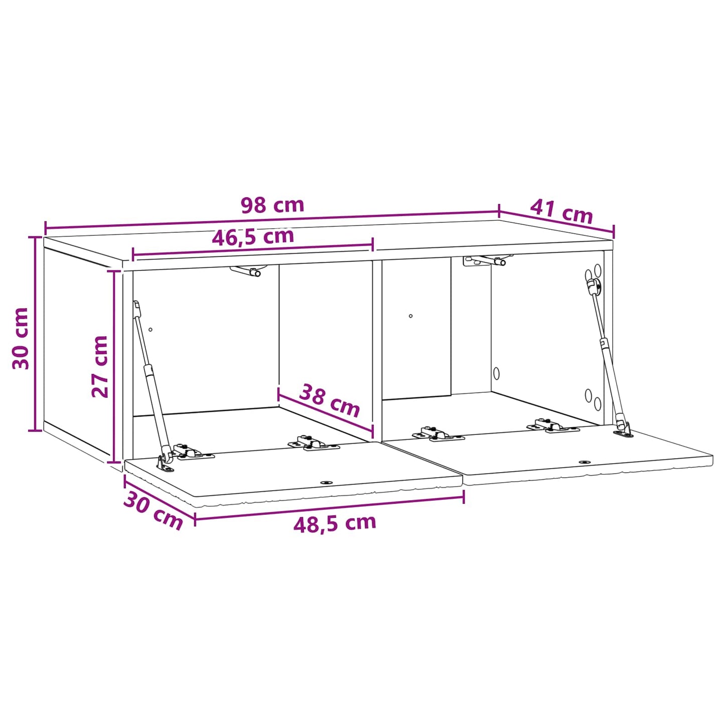 vidaXL Wall-Mounted TV Cabinet 98 x 41 x 30 cm Artisan Oak