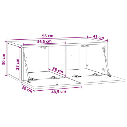 vidaXL Wall-Mounted TV Cabinet 98 x 41 x 30 cm Artisan Oak
