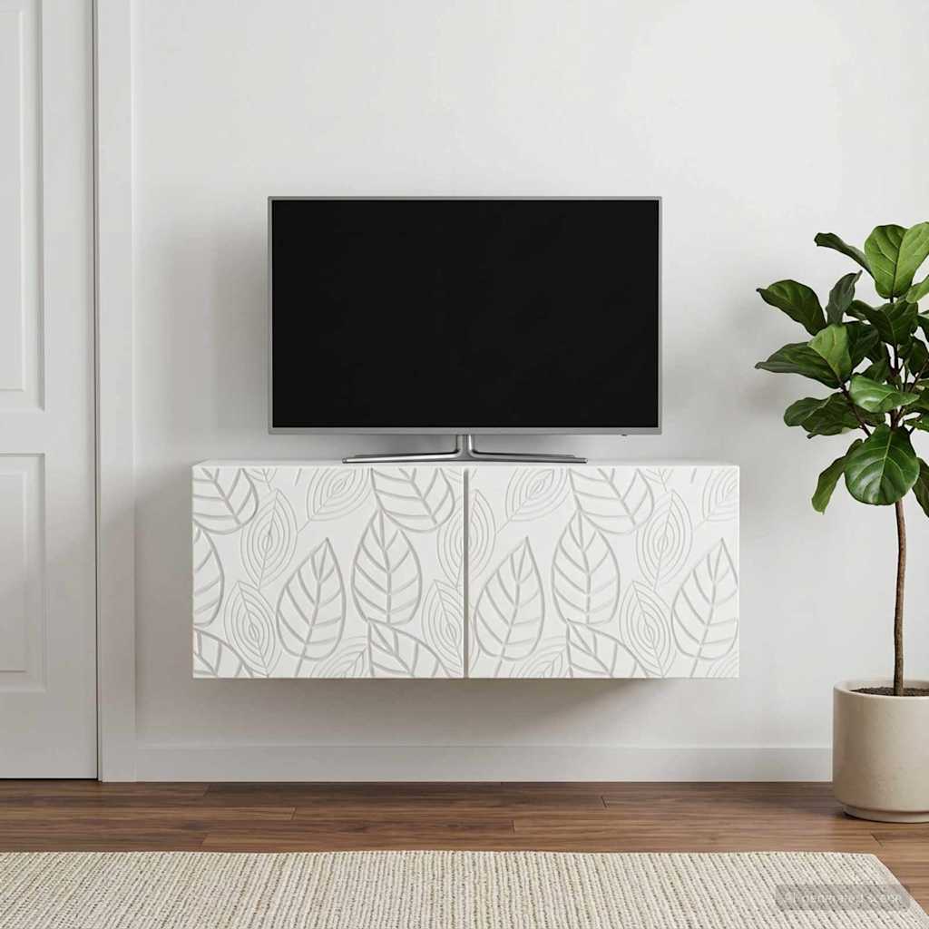 vidaXL Wall-Mounted TV Cabinet 59.5 x 31 cm White Engineered Wood