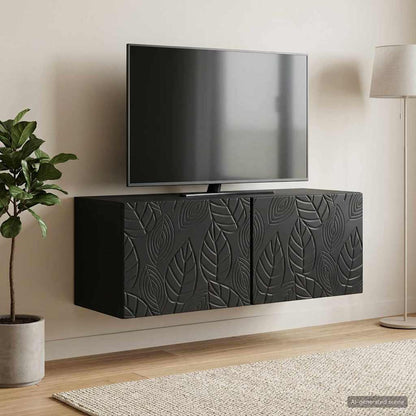 vidaXL Wall-Mounted TV Cabinet 59.5 x 31 cm Black Engineered Wood