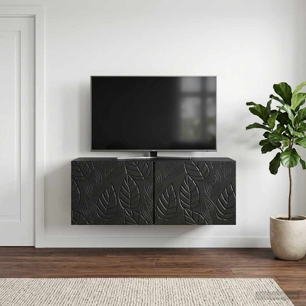 vidaXL Wall-Mounted TV Cabinet 59.5 x 31 cm Black Engineered Wood