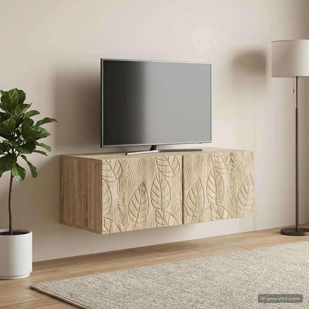 vidaXL Wall-Mounted TV Cabinet 59.5 x 31 cm Sonoma Oak Engineered Wood