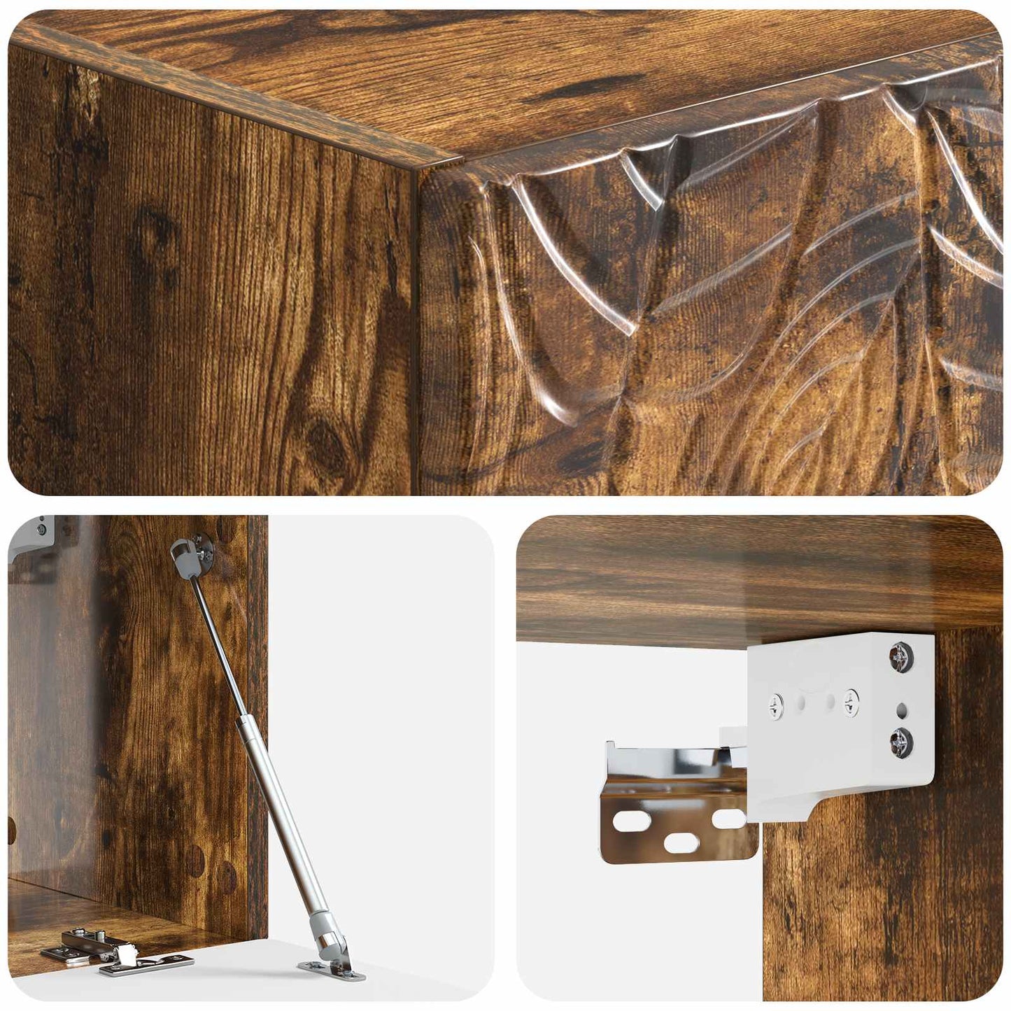 vidaXL Wall-Mounted TV Cabinet 59.5 x 31 cm Smoked Oak Engineered Wood