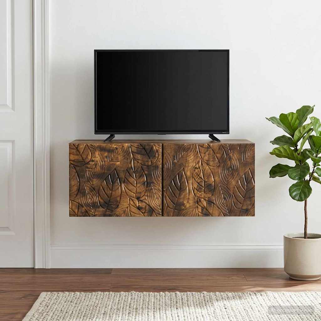 vidaXL Wall-Mounted TV Cabinet 59.5 x 31 cm Smoked Oak Engineered Wood