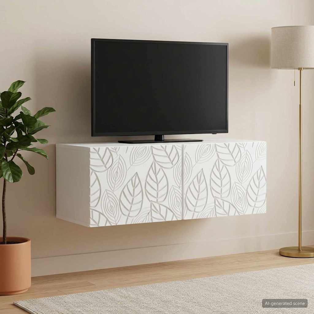 vidaXL Wall-Mounted TV Cabinet 78.5 x 31 cm White Engineered Wood