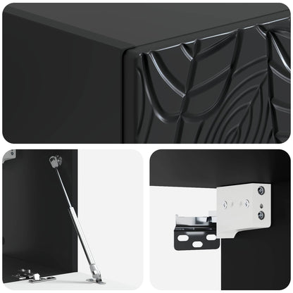 vidaXL Wall-Mounted TV Cabinet 78.5 x 31 cm Black Engineered Wood