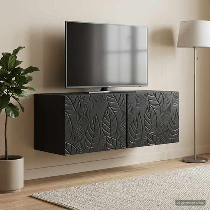 vidaXL Wall-Mounted TV Cabinet 78.5 x 31 cm Black Engineered Wood
