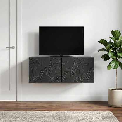vidaXL Wall-Mounted TV Cabinet 78.5 x 31 cm Black Engineered Wood