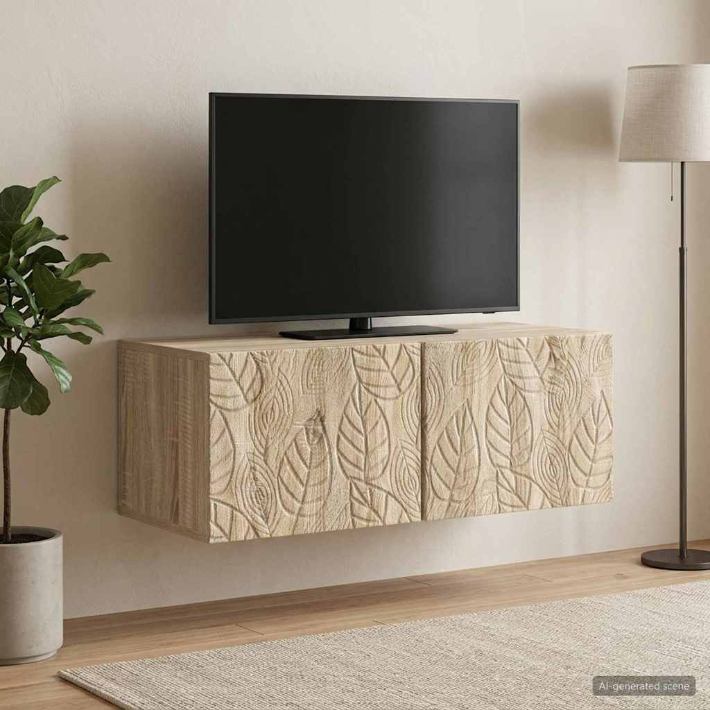 vidaXL Wall-Mounted TV Cabinet 78.5 x 31 cm Sonoma Oak Engineered Wood