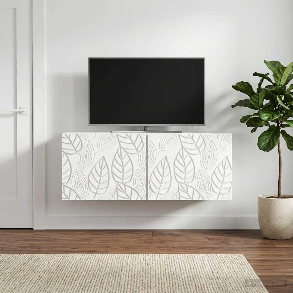 vidaXL Wall-Mounted TV Cabinet 98 x 31 cm White Engineered Wood