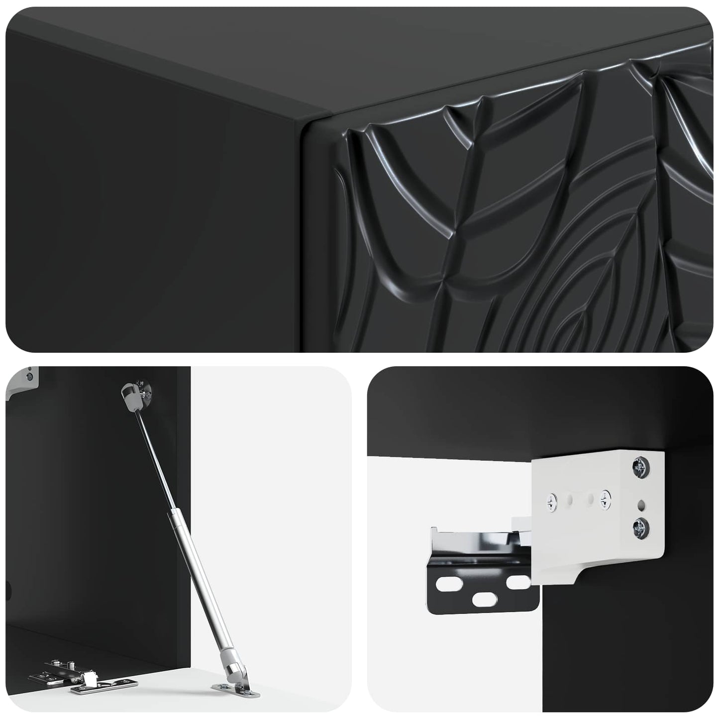 vidaXL Wall-Mounted TV Cabinet 98 x 31 cm Black Engineered Wood