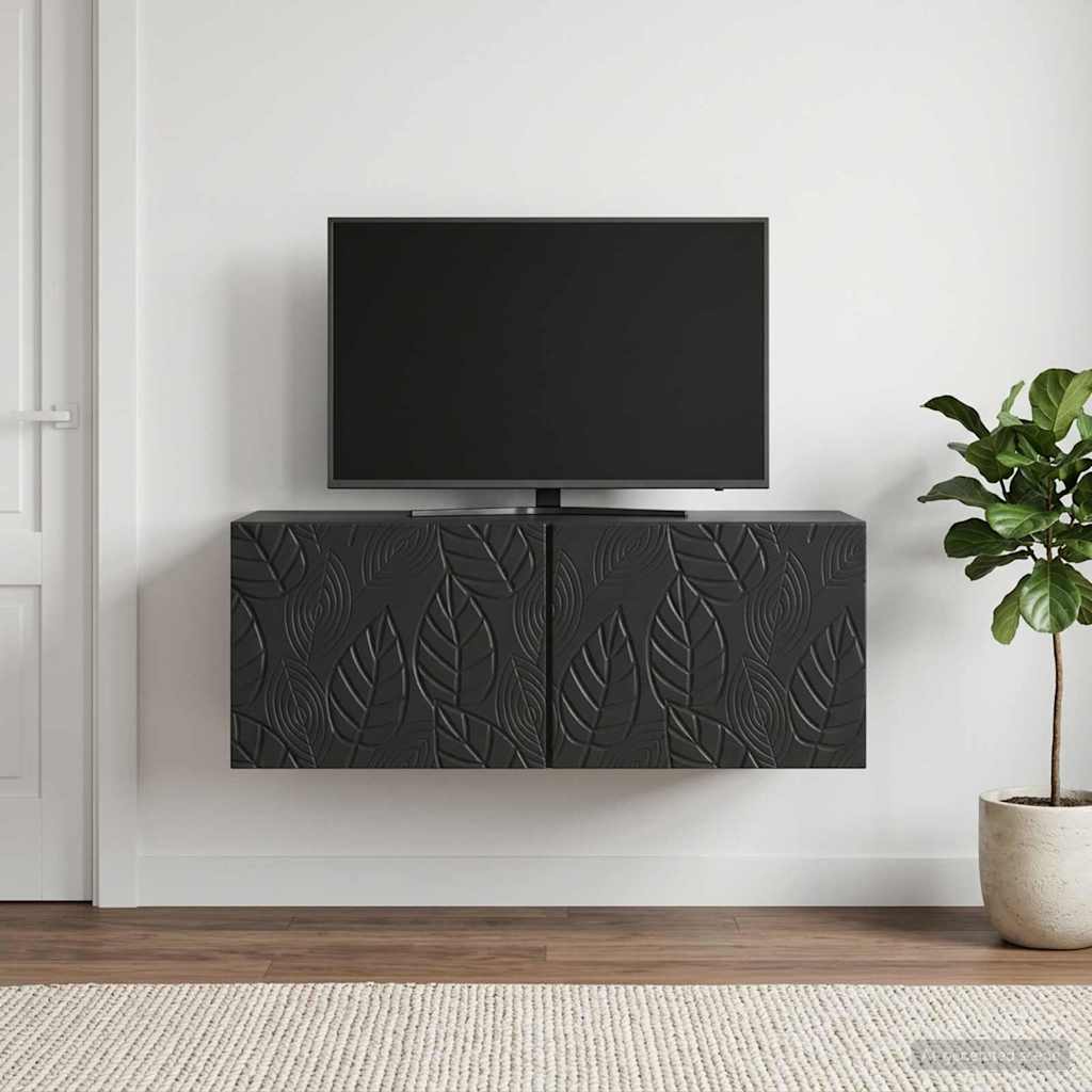vidaXL Wall-Mounted TV Cabinet 98 x 31 cm Black Engineered Wood