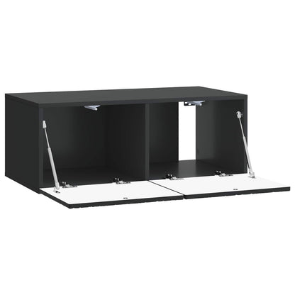 vidaXL Wall-Mounted TV Cabinet 98 x 31 cm Black Engineered Wood