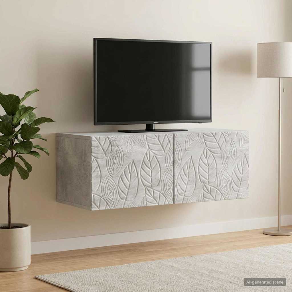 vidaXL Wall-Mounted TV Cabinet 98 x 31 cm Concrete Grey