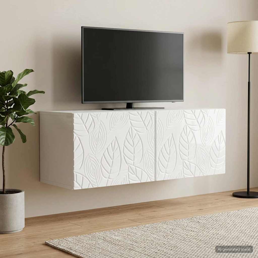 vidaXL Wall-Mounted TV Cabinet 98 x 31 cm High Gloss White