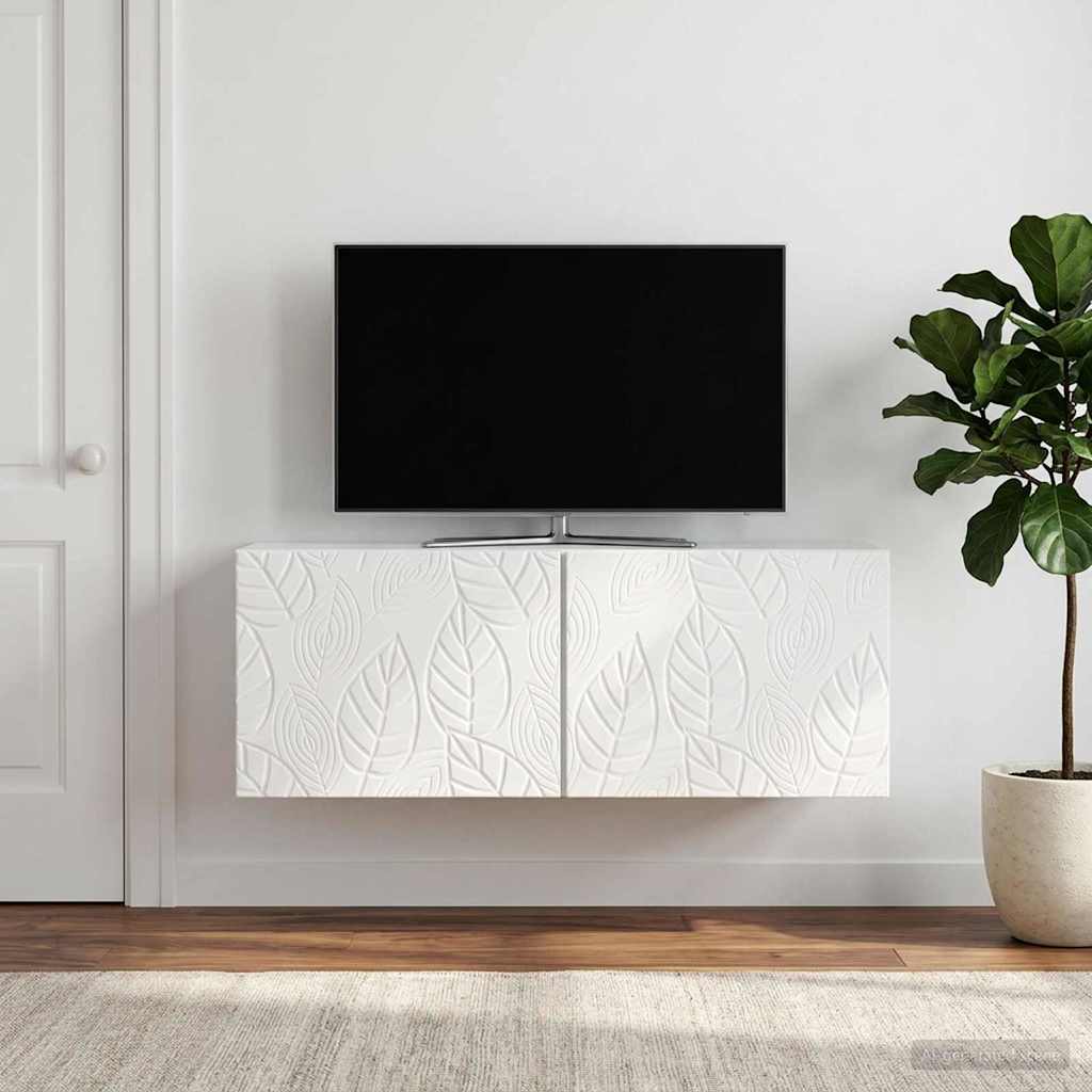 vidaXL Wall-Mounted TV Cabinet 98 x 31 cm High Gloss White