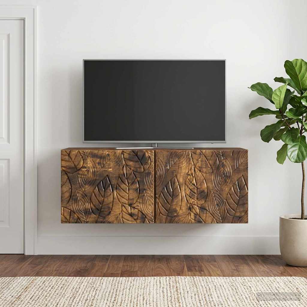 vidaXL Wall-Mounted TV Cabinet 98 x 31 cm Smoked Oak Engineered Wood